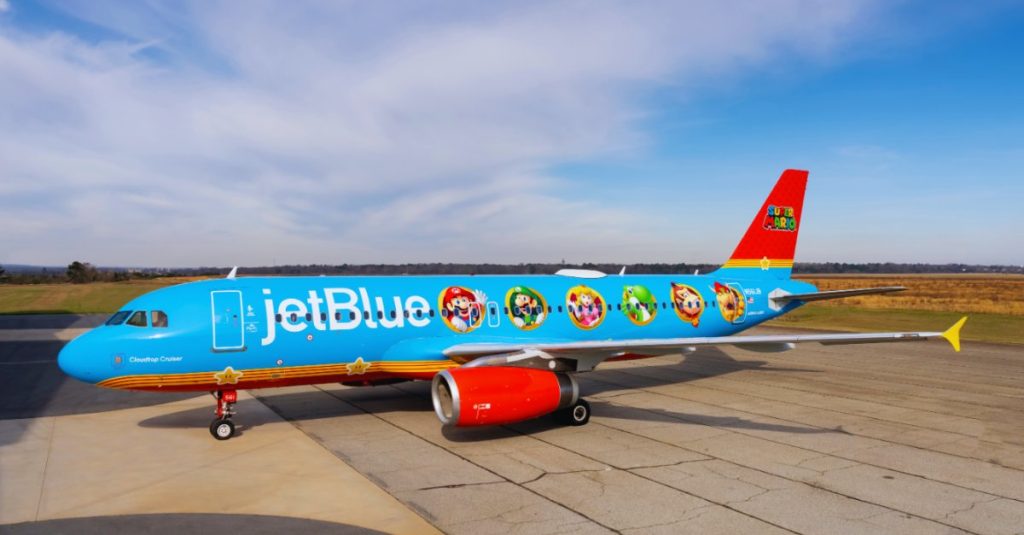 blog-turismax-aviões-envelopados-temas-desenhos-animados-mario-bros-jet-blue