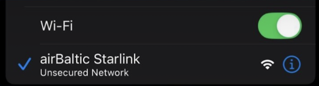 Imagem-do-serviço-de-internet-wi-fi-da-starlink-num-voo-da-air-baltic