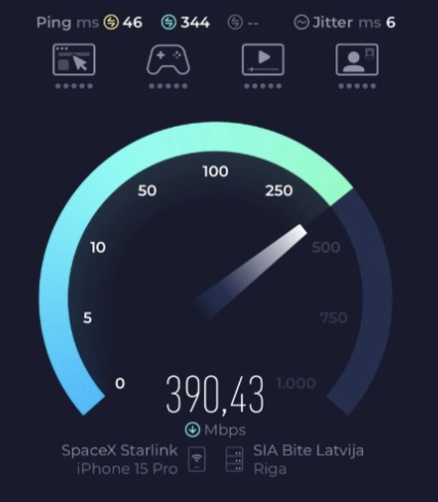 Imagem-da-velocidade-de-internet-wi-fi-da-starlink-num-voo-da-air-baltic